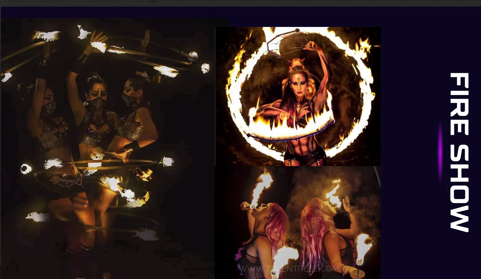 Fire show performance at a music festival