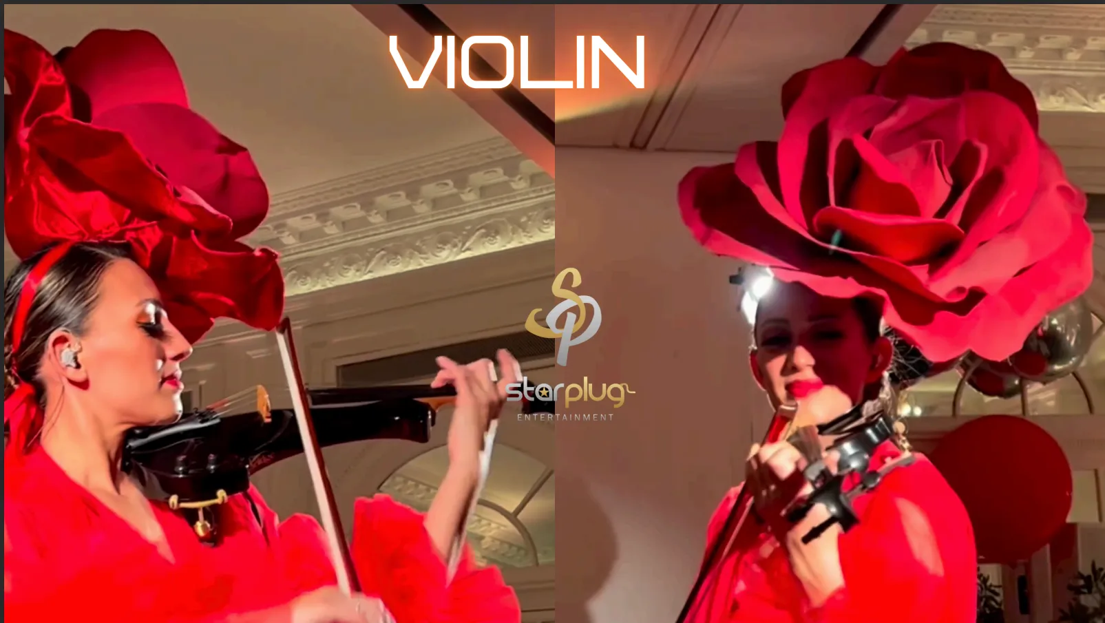 International violinist performing a Bollywood song arrangement at an Indian wedding
