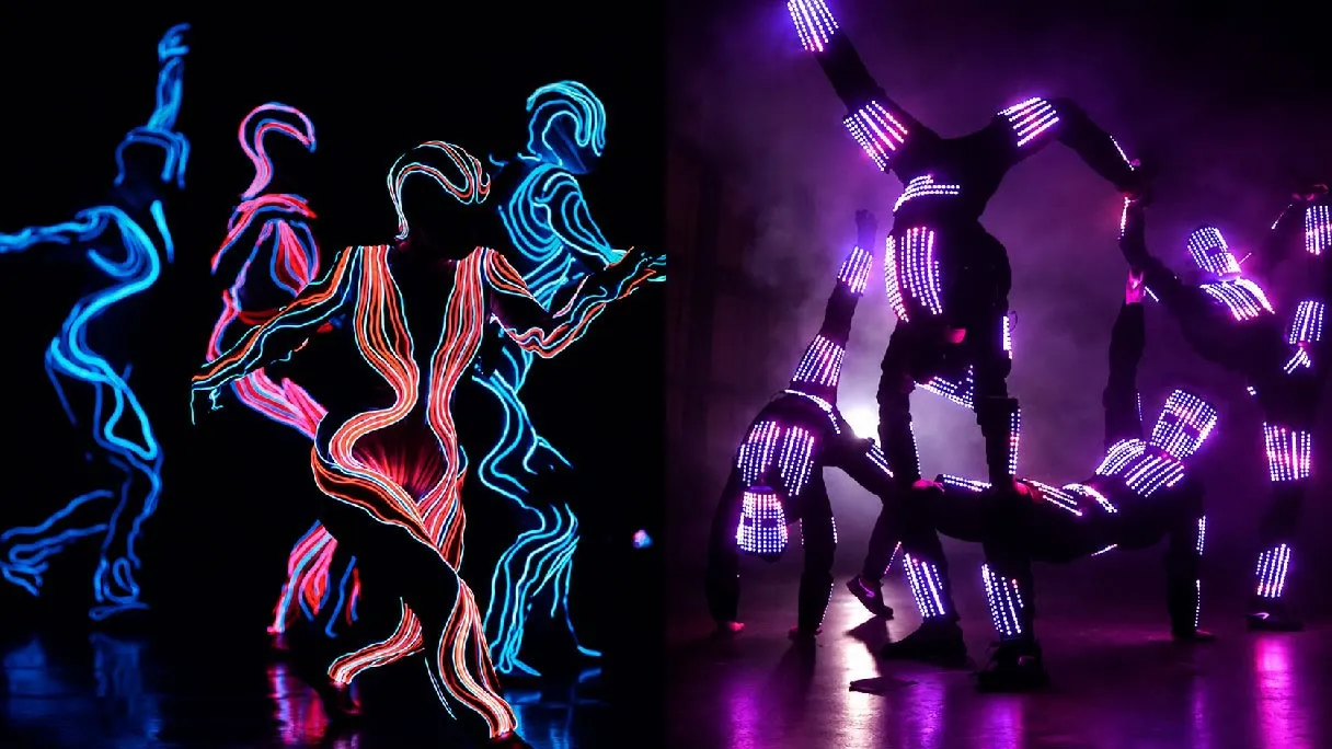 International LED dancers performing at a luxury Indian wedding